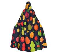 YYHWHJDE La cape à capuche Fruit On The Grid Prints pour adulte est un poncho à capuche super grand, confortable et durable pour Halloween