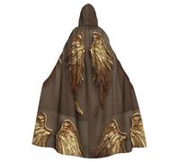 YYHWHJDE La cape à capuche Golden Wings Prints pour adulte est un poncho à capuche super grand, confortable et durable pour Halloween