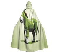 YYHWHJDE La cape à capuche Green Donkey Prints pour adulte est un poncho à capuche super grand, confortable et durable pour Halloween