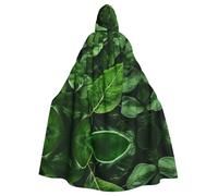 YYHWHJDE La cape à capuche Green Leaf Nature Prints pour adulte est un poncho à capuche super grand, confortable et durable pour Halloween
