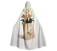 YYHWHJDE La cape à capuche Lilies In A Bag Prints pour adulte est un poncho à capuche super grand, confortable et durable pour Halloween