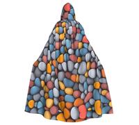 YYHWHJDE La cape à capuche pour adulte avec gravier coloré est un poncho à capuche super grand, confortable et durable pour Halloween