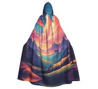 YYHWHJDE La cape à capuche pour adulte avec imprimé ciel coloré est un poncho à capuche super grand, confortable et durable pour Halloween