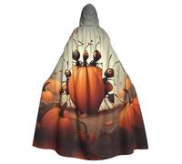 YYHWHJDE La cape à capuche pour adulte avec imprimé citrouille est un poncho à capuche super grand, confortable et durable pour Halloween