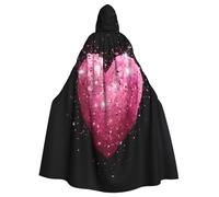 YYHWHJDE La cape à capuche pour adulte avec imprimé cœur rouge rose est un poncho à capuche super grand, confortable et durable pour Halloween