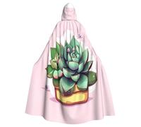 YYHWHJDE La cape à capuche pour adulte avec imprimé de plantes grasses de dessin animé est un poncho à capuche super grand, confortable et durable pour Halloween
