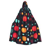 YYHWHJDE La cape à capuche pour adulte avec imprimé fleurs de citrouille est un poncho à capuche super grand, confortable et durable pour Halloween