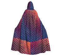 YYHWHJDE La cape à capuche pour adulte avec imprimé nid d'abeille dégradé est un poncho à capuche super grand, confortable et durable pour Halloween
