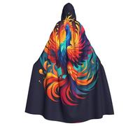 YYHWHJDE La cape à capuche pour adulte avec imprimé phénix coloré est un poncho à capuche super grand, confortable et durable pour Halloween