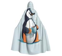 YYHWHJDE La cape à capuche pour adulte avec imprimé pingouin est un poncho à capuche super grand, confortable et durable pour Halloween