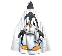 YYHWHJDE La cape à capuche pour adulte avec imprimé pingouin mignon est un poncho à capuche super grand, confortable et durable pour Halloween