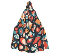 YYHWHJDE La cape à capuche pour adulte avec motif rétro fragments est un poncho à capuche super grand, confortable et durable pour Halloween