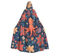 YYHWHJDE La cape à capuche pour adulte imprimée calamar est un poncho à capuche super grand, confortable et durable pour Halloween