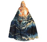 YYHWHJDE La cape à capuche pour adulte imprimée mer et voile est un poncho à capuche super grand, confortable et durable pour Halloween
