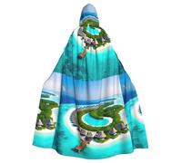 YYHWHJDE La cape à capuche pour adulte imprimée paysage des Maldives est un poncho à capuche super grand, confortable et durable pour Halloween