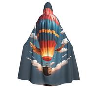 YYHWHJDE La cape à capuche Wings Hot Air Balloon Prints pour adulte est un poncho à capuche super grand, confortable et durable pour Halloween