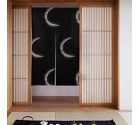YYHWHJDE La version colorée du rideau imprimé croissant de lune en deux pièces épissées 86,4 x 142,2 cm rideaux en tissu diviseurs de pièce pour accrocher entre les pièces, aux portes
