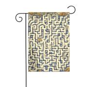 YYHWHJDE Labyrinthe Treasure Map Pattern Garden Flag Pole Outdoor Courtyard Decoration Fashion 30,5 x 45,7 cm