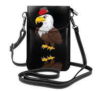 YYHWHJDE L'aigle porte un magnifique chapeau rose Picture Téléphone portable pour femme avec prépuce en cuir, étui à rabat en bandoulière, petite bandoulière réglable