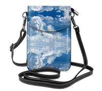 YYHWHJDE Lamb With A Lion On The Clouds Sac à bandoulière en cuir véritable pour téléphone portable | Couverture élégante en cuir synthétique pour téléphone portable avec sangle réglable