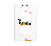 YYHWHJDE Lapin suspendu tenant un chapeau magique imprime double prise murale panneau de prise électrique plaque de couverture incassable décoration durable 11,4 x 7 cm