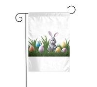 YYHWHJDE Lapins comme des œufs de Pâques - Mât de drapeau de jardin - Décoration de cour extérieure - Tendance - 30,5 x 45,7 cm