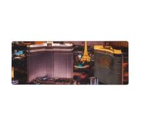 YYHWHJDE Las Vegas Tapis de souris extra large Motif ville nocturne Forte adhérence, durable, bord de verrouillage précis 30,5 x 80 cm