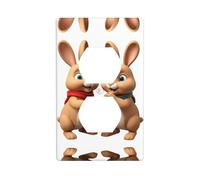 YYHWHJDE Le lapin dit Hello Picture Panneau mural double prise électrique est incassable et durable 11,4 x 7 cm