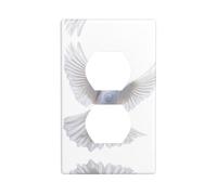 YYHWHJDE Le panneau mural à double prise murale avec image de pigeon blanc impeccable est incassable et durable, 11,4 x 7 cm