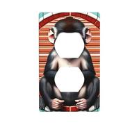 YYHWHJDE Le panneau mural décoratif à double prise Silent Monkey est durable et adapté aux accessoires d'interrupteur de 11,4 x 7 cm