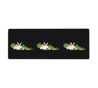YYHWHJDE Le petit lapin coloré tirant le chou tapis de souris extra large, clavier de jeu antidérapant pour bureau d'ordinateur, version épaisse, 30,5 x 80 cm