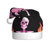YYHWHJDE Le squelette qui contrôle le désir imprime le chapeau de Noël pour adulte, ce qui en fait un cadeau amusant et durable pour homme et femme