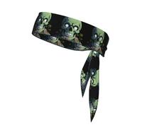 YYHWHJDE Le terrifiant foulard de sport double face imprimé Skull Island à séchage rapide, évacuation de l'humidité pour femmes, filles et hommes