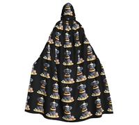 YYHWHJDE L'éléphant a une énorme cape à capuche pour adulte avec imprimé gâteau d'Halloween pour fêtes et costumes