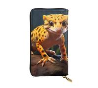 YYHWHJDE Leopard Little Gecko Portefeuille long en cuir de qualité pour filles et femmes 19 x 10,5 cm, Noir , Taille unique