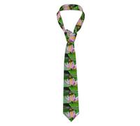 YYHWHJDE Libellule sur fleur de lotus pour homme Cravate de style classique convient pour les vacances et le travail