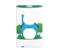 YYHWHJDE Little Blue House Prints Panneau mural double prise électrique Décoration durable 11,4 x 7 cm