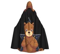 YYHWHJDE Little Brown Bear On The Star Prints Cape à capuche pour adulte pour homme et femme