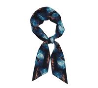YYHWHJDE Little Dinosaur next to the moon Prints Écharpe tendance pour femme Style polyvalent doux et soyeux pour les rendez-vous, les voyages