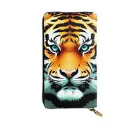 YYHWHJDE Little Fat Tiger Head Portefeuille en cuir de qualité pour filles et femmes 19 x 10,5 cm, Noir , Taille unique