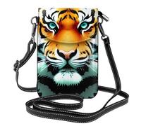 YYHWHJDE Little Fat Tiger Head Prints Petit sac à bandoulière en cuir pour femme, imperméable et durable