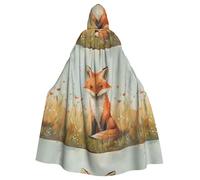 YYHWHJDE Little Fox In The Field Cape à capuche pour adulte Motif Halloween - Très grande cape à capuche sans fermeture éclair