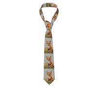YYHWHJDE Little Fox in the field Prints Cravate pour homme douce et confortable, ne se déforme pas, résistante à la décoloration, durable (145 x 8,2 cm)