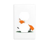 YYHWHJDE Little Fox Volant des œufs imprimés Double prise murale Panneau mural Plaque de couverture de prise électrique Décoration résistante à la chaleur 11,4 x 7 cm