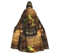 YYHWHJDE Little Frog By The Radio Pattern Halloween Cape à capuche pour adulte sans fermeture éclair, confortable pour les fêtes costumées