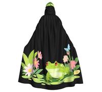 YYHWHJDE Little Frog In The Florals Prints Halloween Cape à capuche pour homme et femme