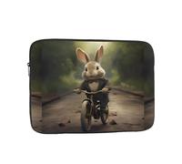 YYHWHJDE Little Grey Rabbit Riding a Bicycle Prints Housse de protection antichoc pour ordinateur portable de 17" pour homme et femme, voyage d'affaires, et utilisation quotidienne au bureau