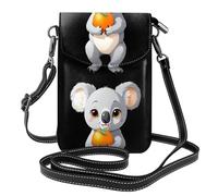 YYHWHJDE Little Koala Holding An Orange Prints Petit sac à bandoulière en cuir pour femme, imperméable et durable