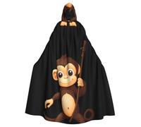YYHWHJDE Little Monkey With A Stick Prints Cape à capuche pour adulte pour homme et femme