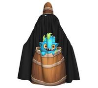 YYHWHJDE Little Monster In The Barrel Prints Halloween Cape à capuche pour homme et femme